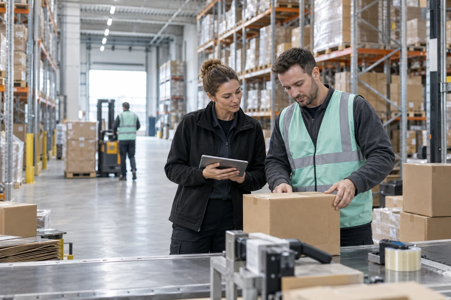 Illustration of warehouse operations coordination
